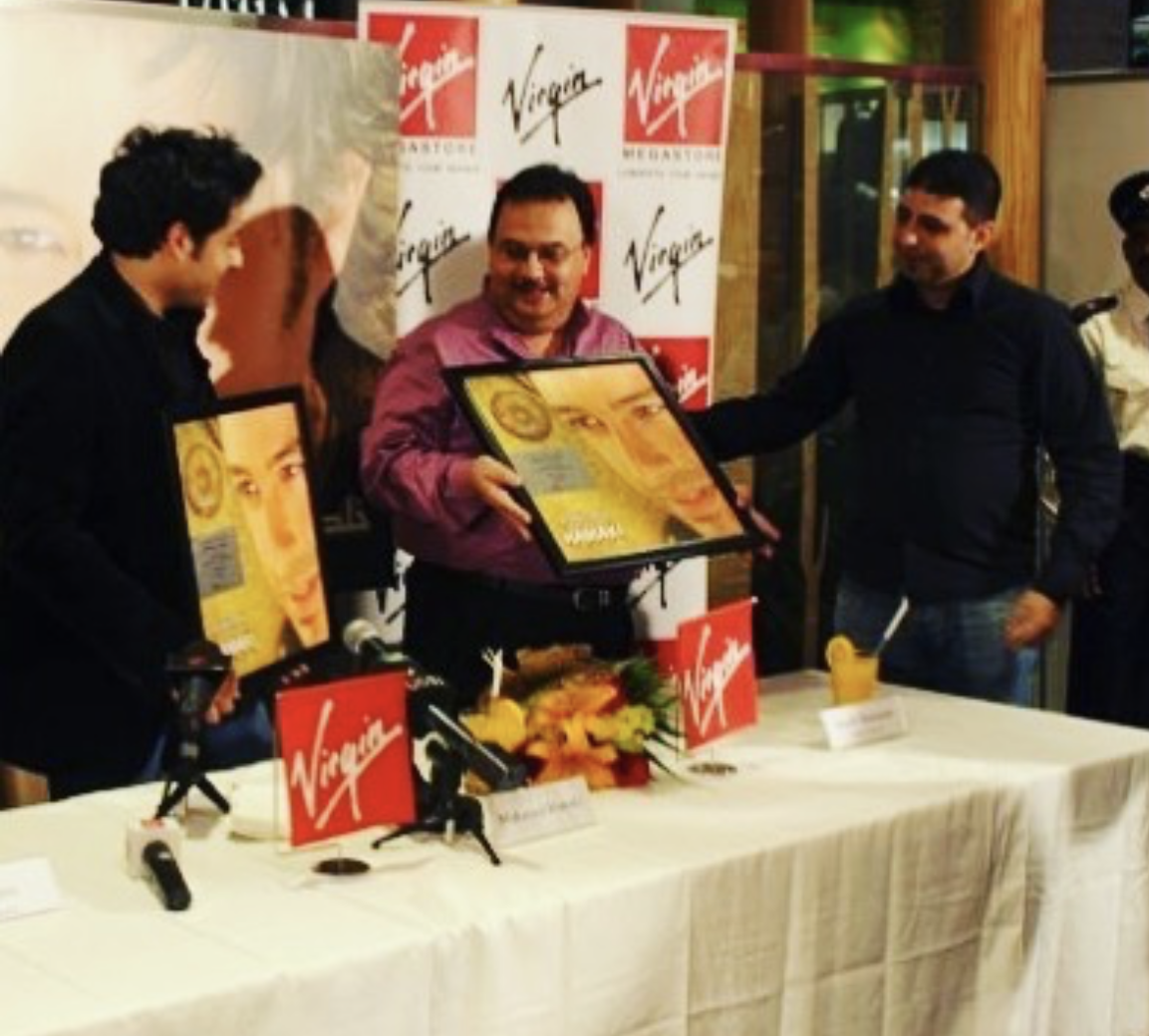 Richard Hussein with Mohamed Hamaki at Virgin Megastore