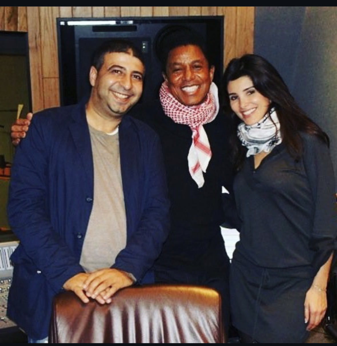 Richard Hussein with Jermaine Jackson Jackson 5 legend and Sofia El Marekh Star Academy