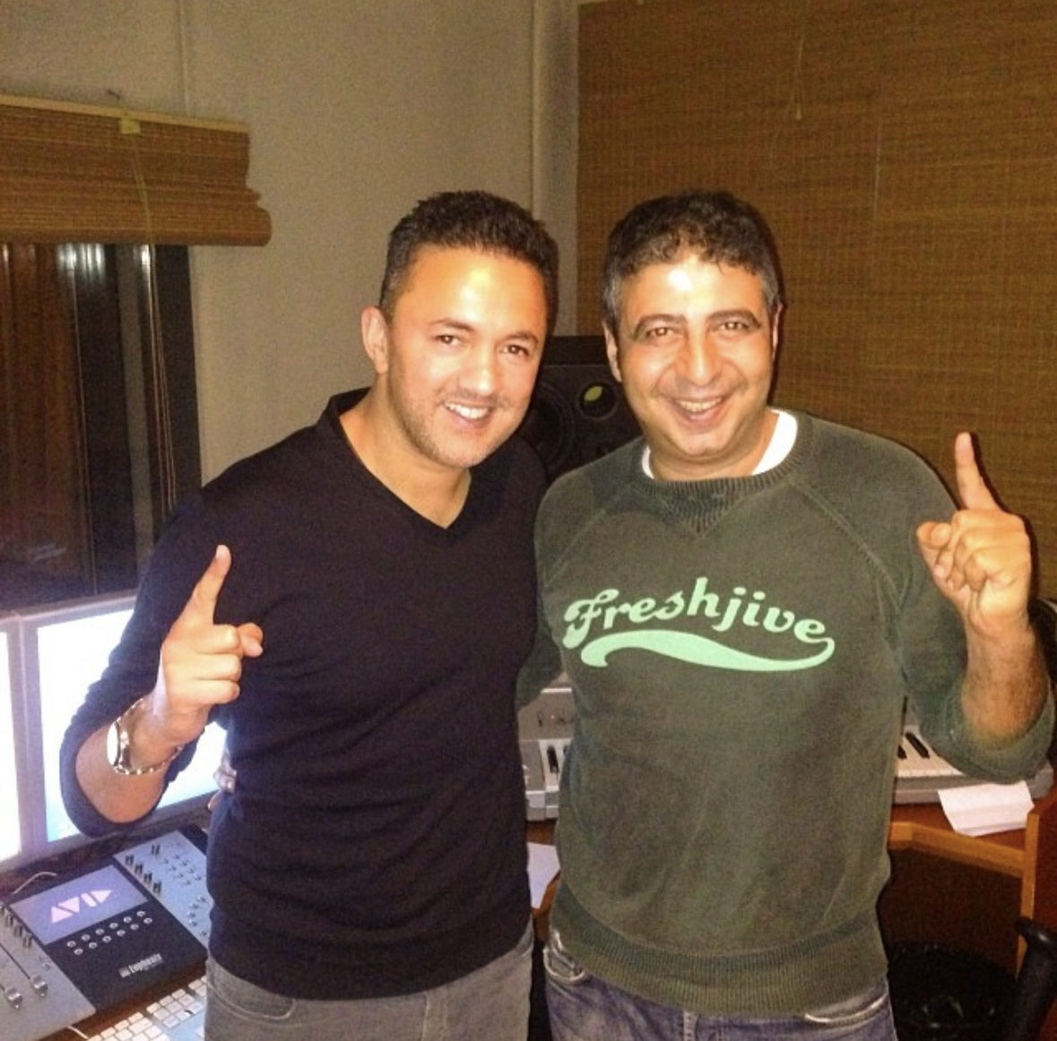 Richard Hussein with RedOne at Mindloop Studio